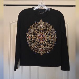 Michael Simon Sweater With Beads, Sequins and Rhinestones Size Small